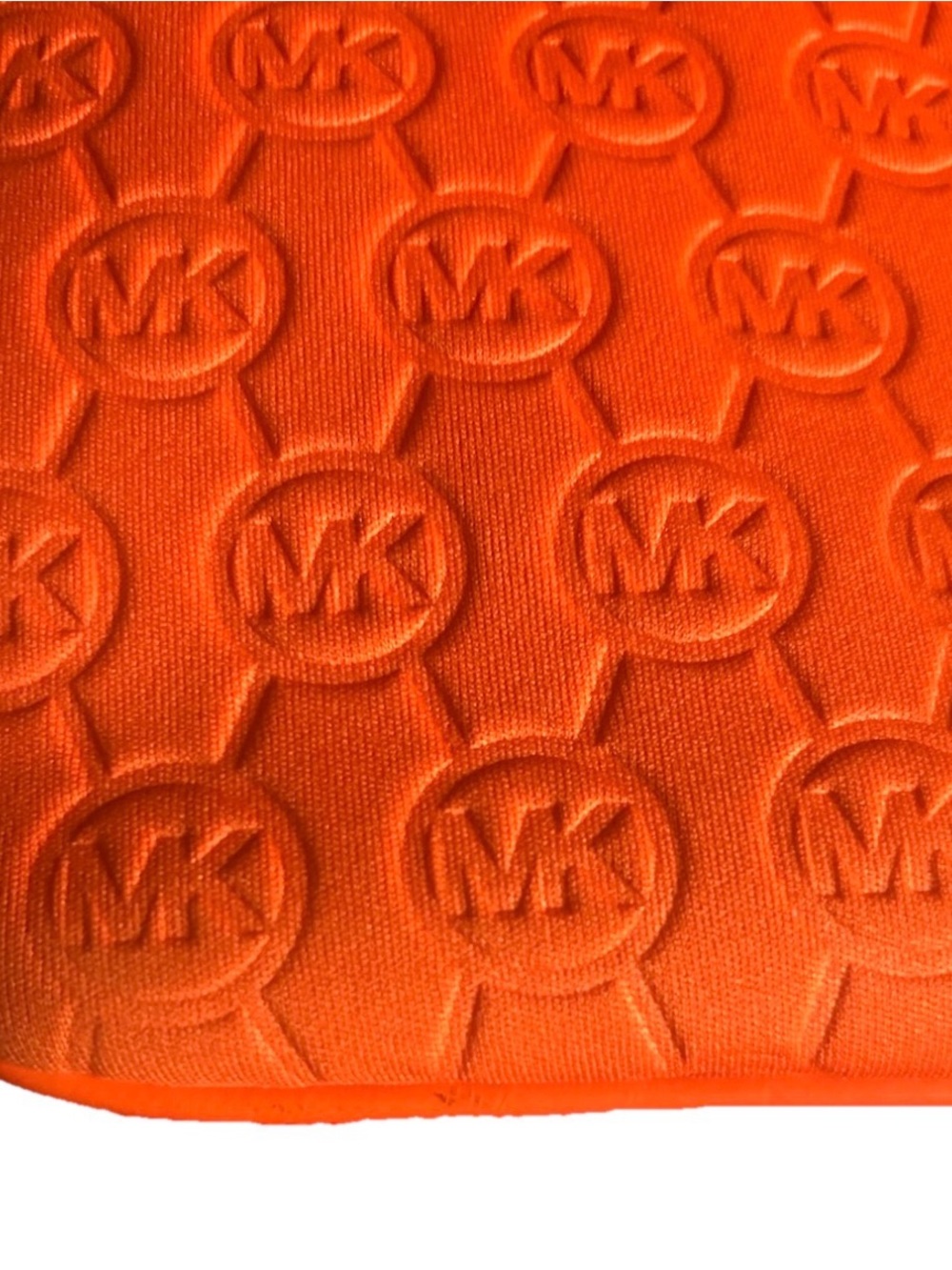 Michael Kors Orange Embossed MK Logo Crossbody - Picture 5 of 10